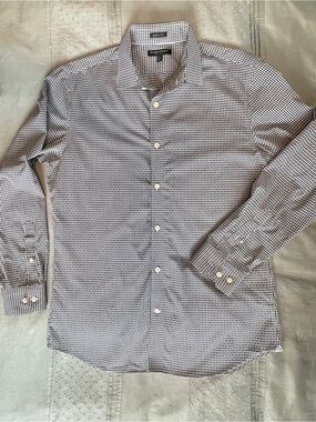 Banana Republic Grant Fit No-Iron Dobby Cotton Dress Shirt size L